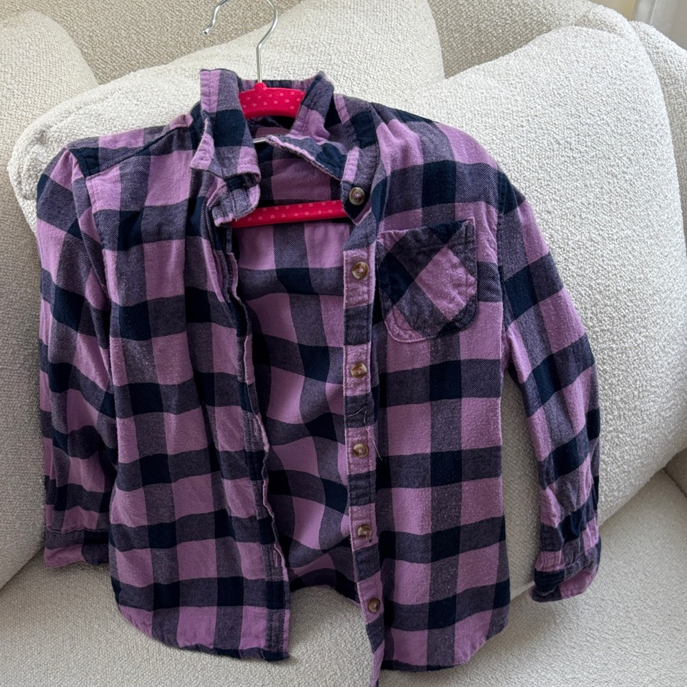 Jumping Beans Purple and Black Checkered Kids Shirt